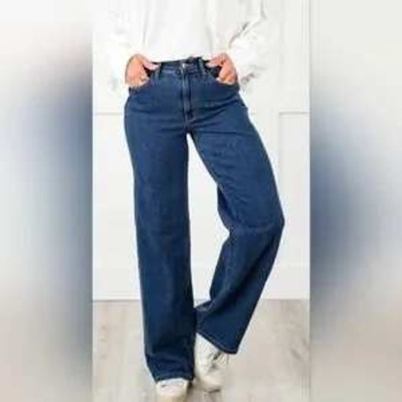 Judy Blue Women's Dark Wash Retro Wide Leg Jeans Size 32